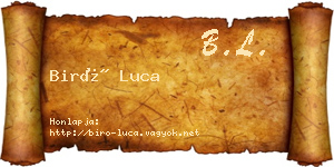 Biró Luca névjegykártya